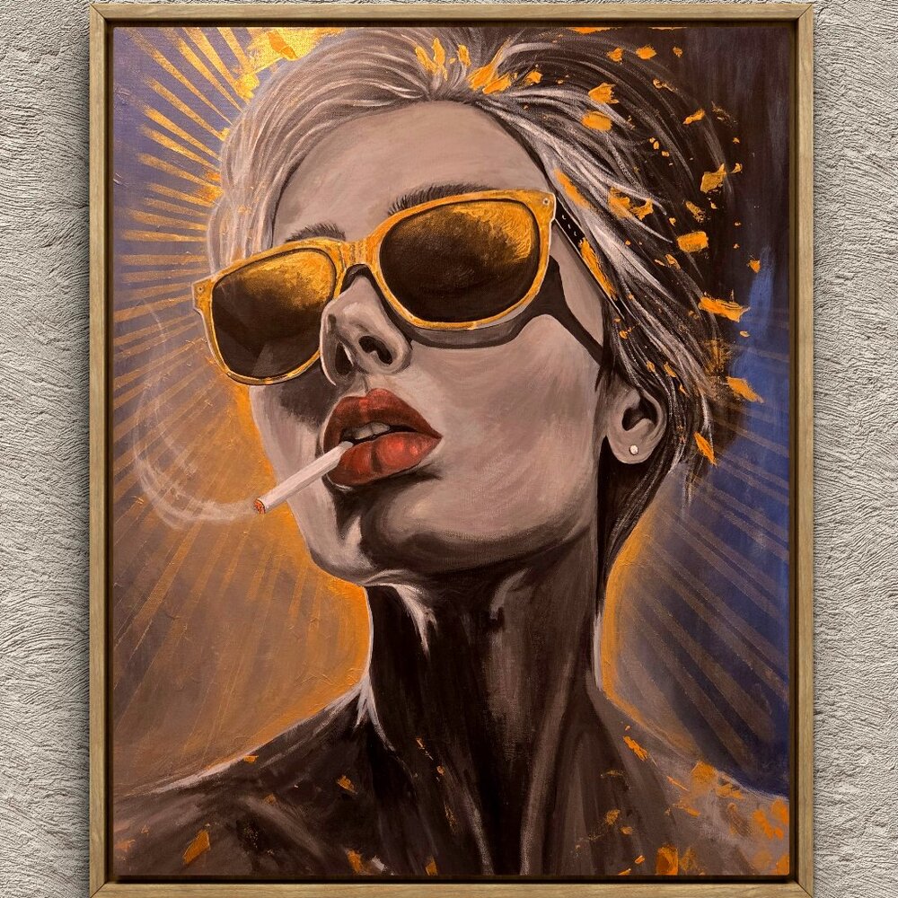 ORIGINAL Painting- "Smoke Show No.1"- 24" X 36" Contemporary, Modern, Surrealism